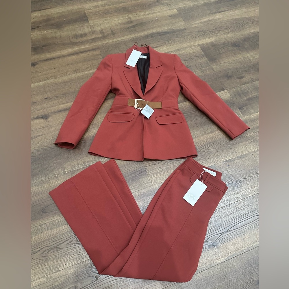 Zara Terracotta Pantsuit with Belt